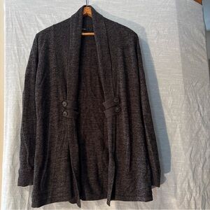 Apt. 9 Cardigan Sweater Open Long Sleeve Gray/Black Heathered Women’s Sz S